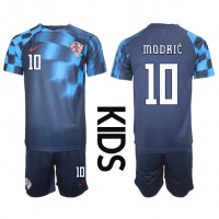 Kroatien Luka Modric #10 Auswärts Trikotsatz Kinder WM 2022 Kurzarm (+ Kurze Hosen)